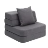 by KlipKlap KK 3 Fold Sofa Single Soft Blue grey