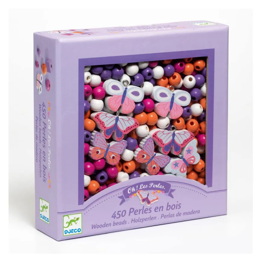 Djeco Schmuck basteln Holzperlen Schmetterling