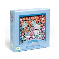 Djeco Schmuck basteln Holzperlen Regenbogen