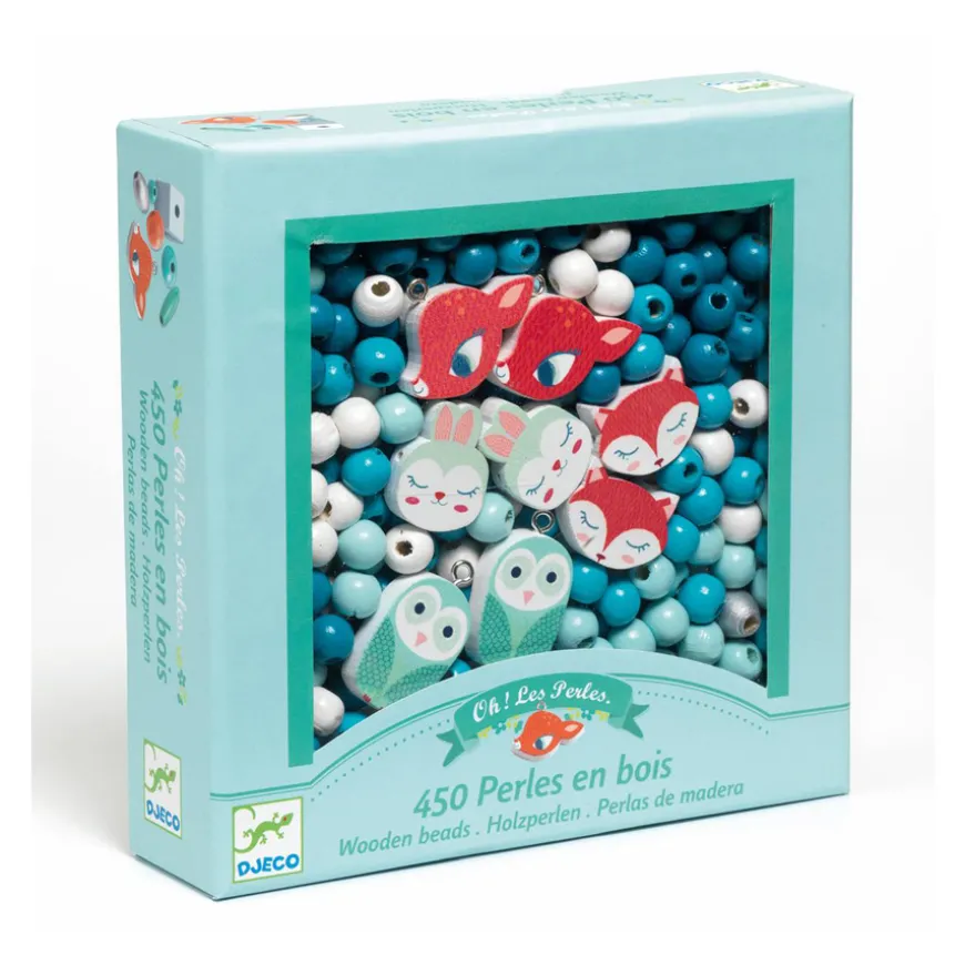 Djeco Schmuck basteln Holzperlen Kleine Tiere