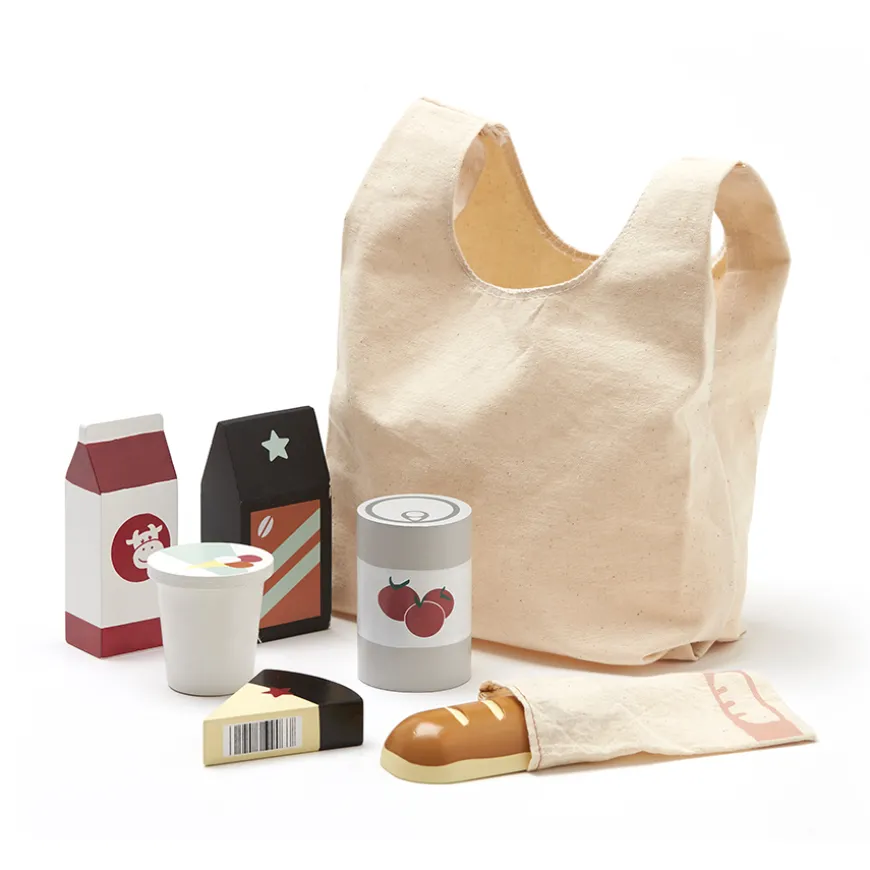 Kids Concept Einkaufstu00fcte mit Lebensmittel