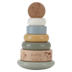 Little Dutch Holz-Stapelturm mit Ringen Little Farm
