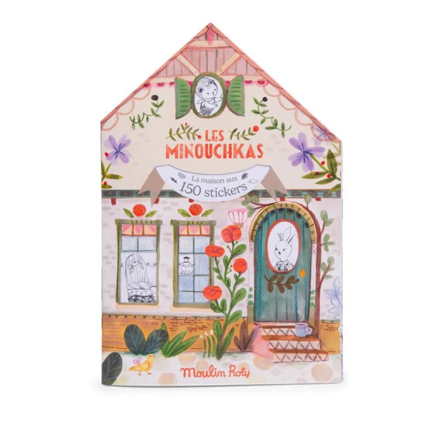 Moulin Roty Malbuch mit 150 Stickern Minouchkas