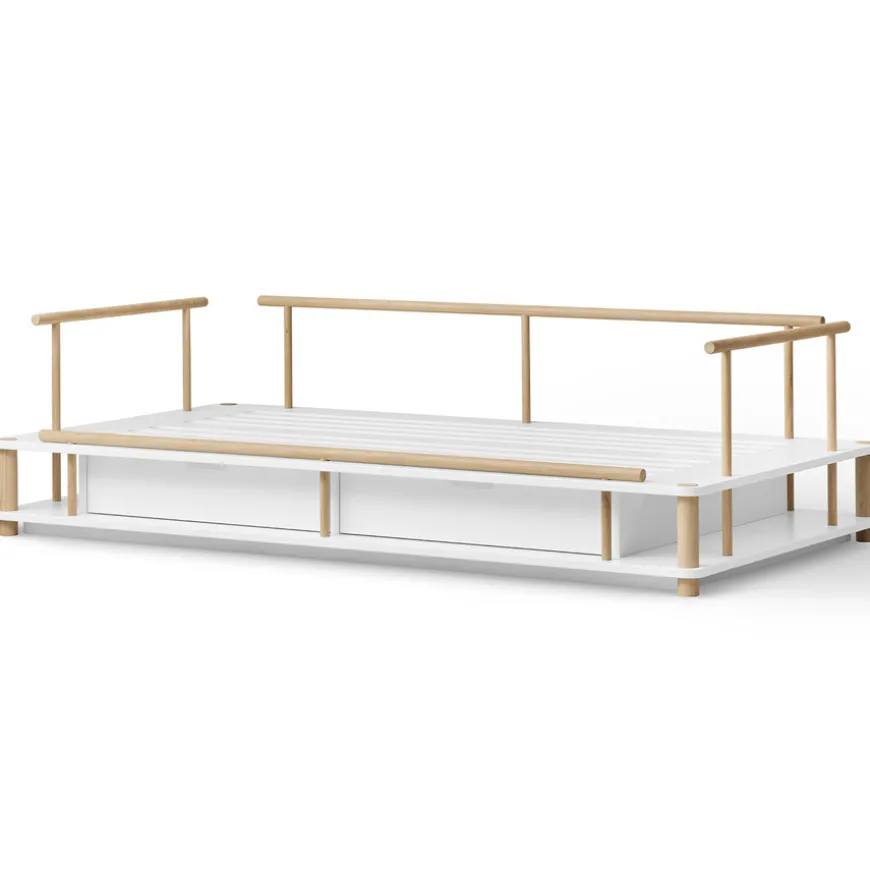 Oliver Furniture Camp Bettsofa 90x180 cm weiu00df/Eiche