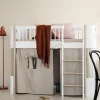 Oliver Furniture halbhohes Hochbett Wood Mini+ Weiu00df/Eiche