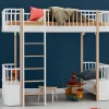 Oliver Furniture Hochbett Wood Original Weiu00df/Eiche - Leiter vorne