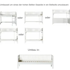 Oliver Furniture Umbauset Seaside alle hohen Betten zum Bettsofa