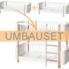 Oliver Furniture Umbauset Wood Mini+ 2 Juniorbetten zum halbhohen Etagenbett Weiu00df/Eiche