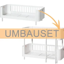 Oliver Furniture Umbauset Wood Mini+ Juniorbett zum halbhohen Etagenbett Weiu00df