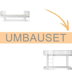 Oliver Furniture Umbauset Wood Original Einzelbett/Juniorbett zum halbhohen Hochbett 138 cm weiu00df