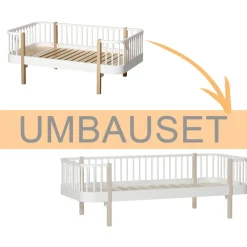 Oliver Furniture Umbauset Wood Original Junior Bettsofa zum Bettsofa, Weiu00df/Eiche