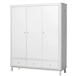 Oliver Furniture Wood Kleiderschrank 3-Tu00fcrig Weiu00df