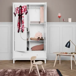 Oliver Furniture Wood Kleiderschrank 2-Tu00fcrig Weiu00df