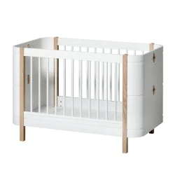 Oliver Furniture Wood Mini+ Babybett Weiu00df/Eiche exkl. Umbauset Juniorbett