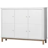 Oliver Furniture Wood Multi-Schrank 3-Tu00fcrig Weiu00df/Eiche