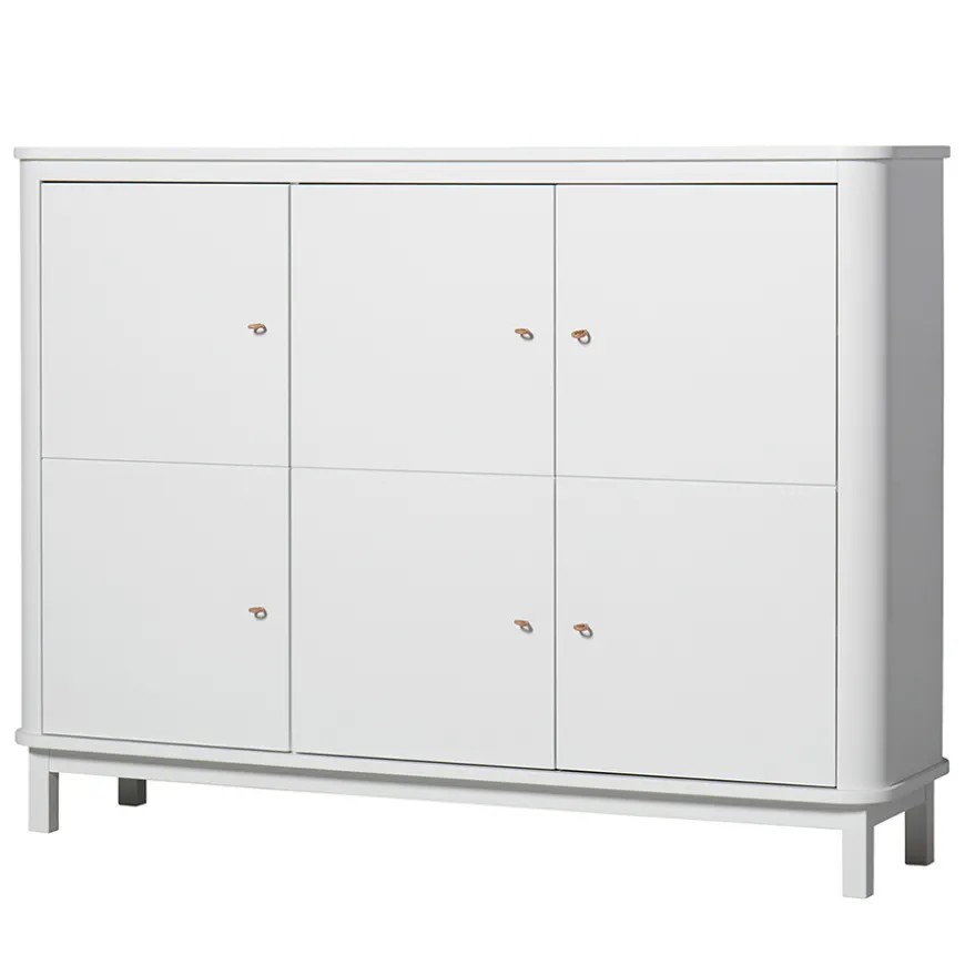 Oliver Furniture Wood Multi-Schrank 3 Tu00fcrig Weiu00df