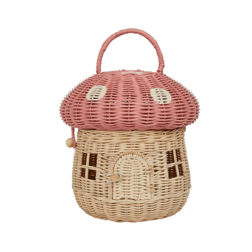 Olli Ella Korb aus Rattan Pilz Musk