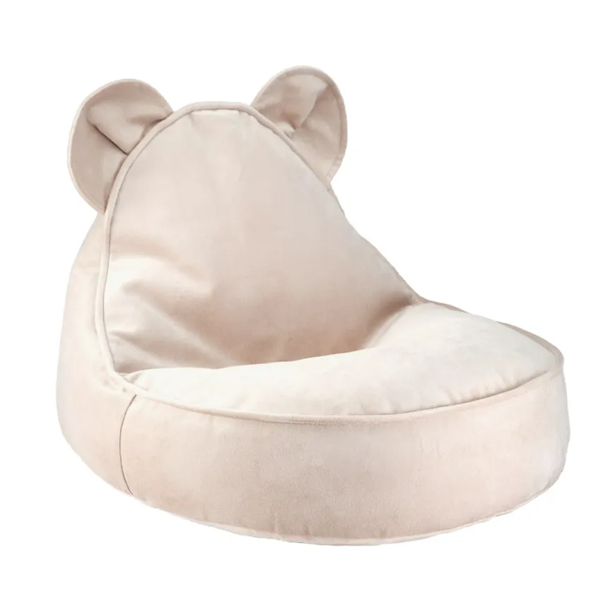 Wigiwama Kindersitzsack Beige Bear Samt