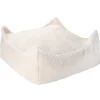Wigiwama Pouf Ottoman Cream White Square Teddy
